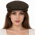 Boina Gorra Casual Retro Para Mujer Atemporal Marron