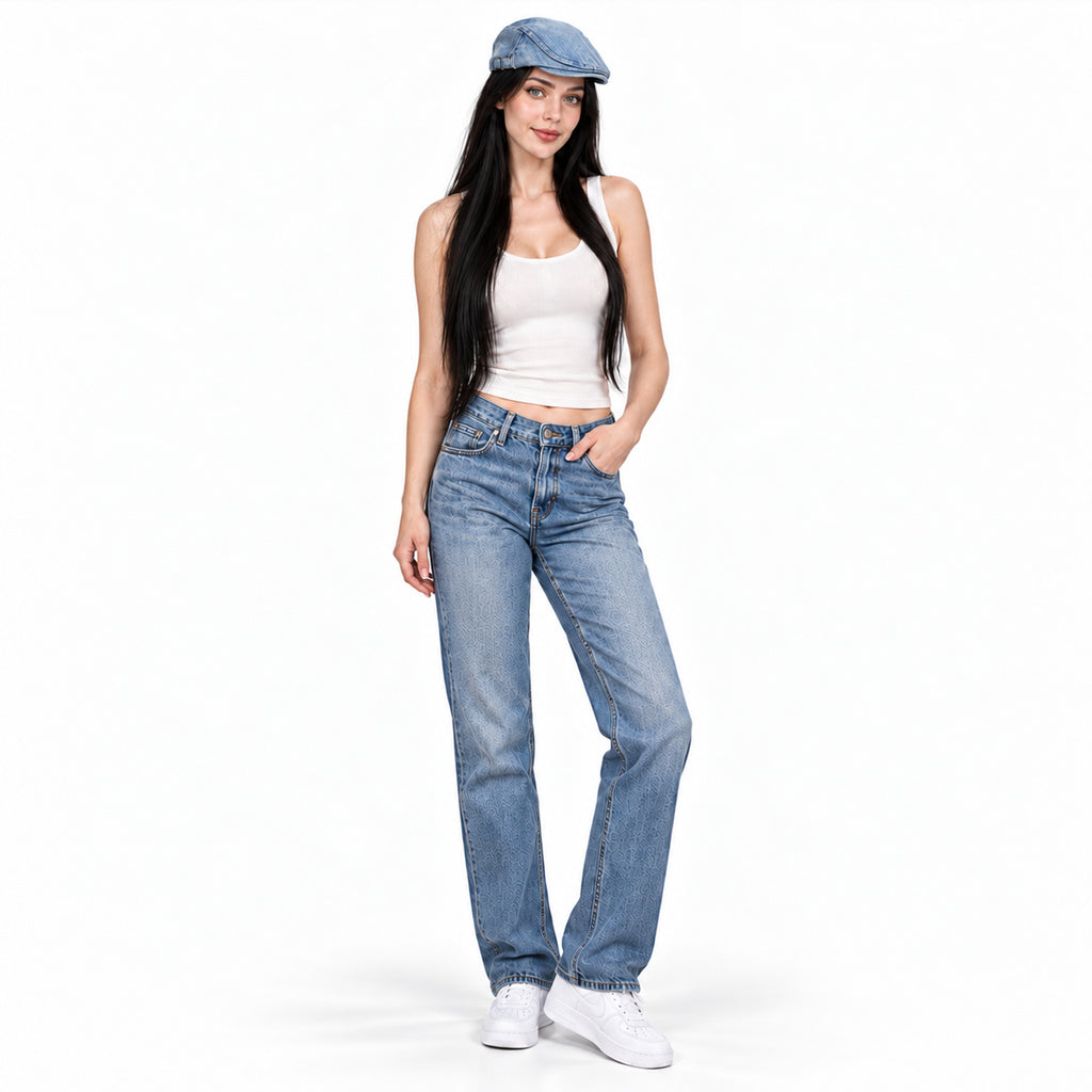 Boina Gorra Casual Retro Para Mujer Atemporal Mezclilla