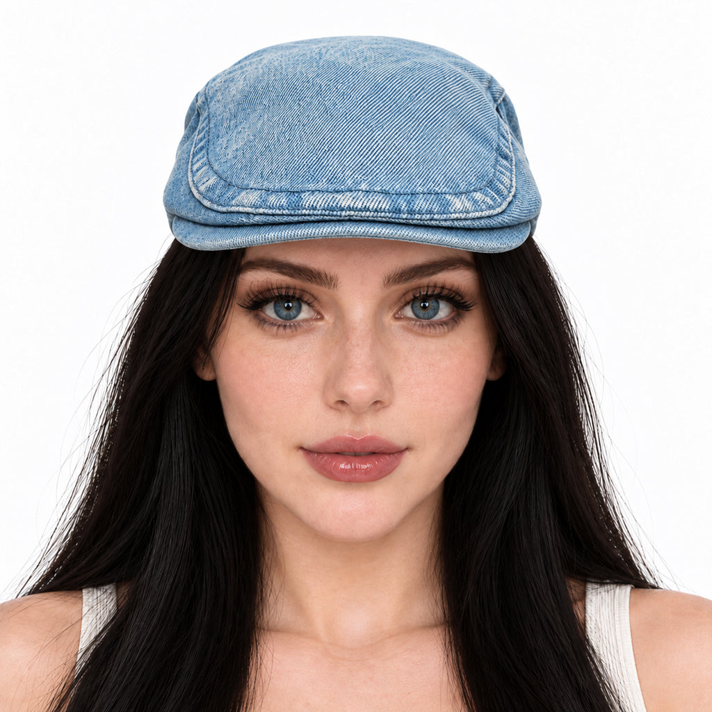 Boina Gorra Casual Retro Para Mujer Atemporal Mezclilla