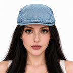 Boina Gorra Casual Retro Para Mujer Atemporal Mezclilla