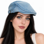Boina Gorra Casual Retro Para Mujer Atemporal Mezclilla