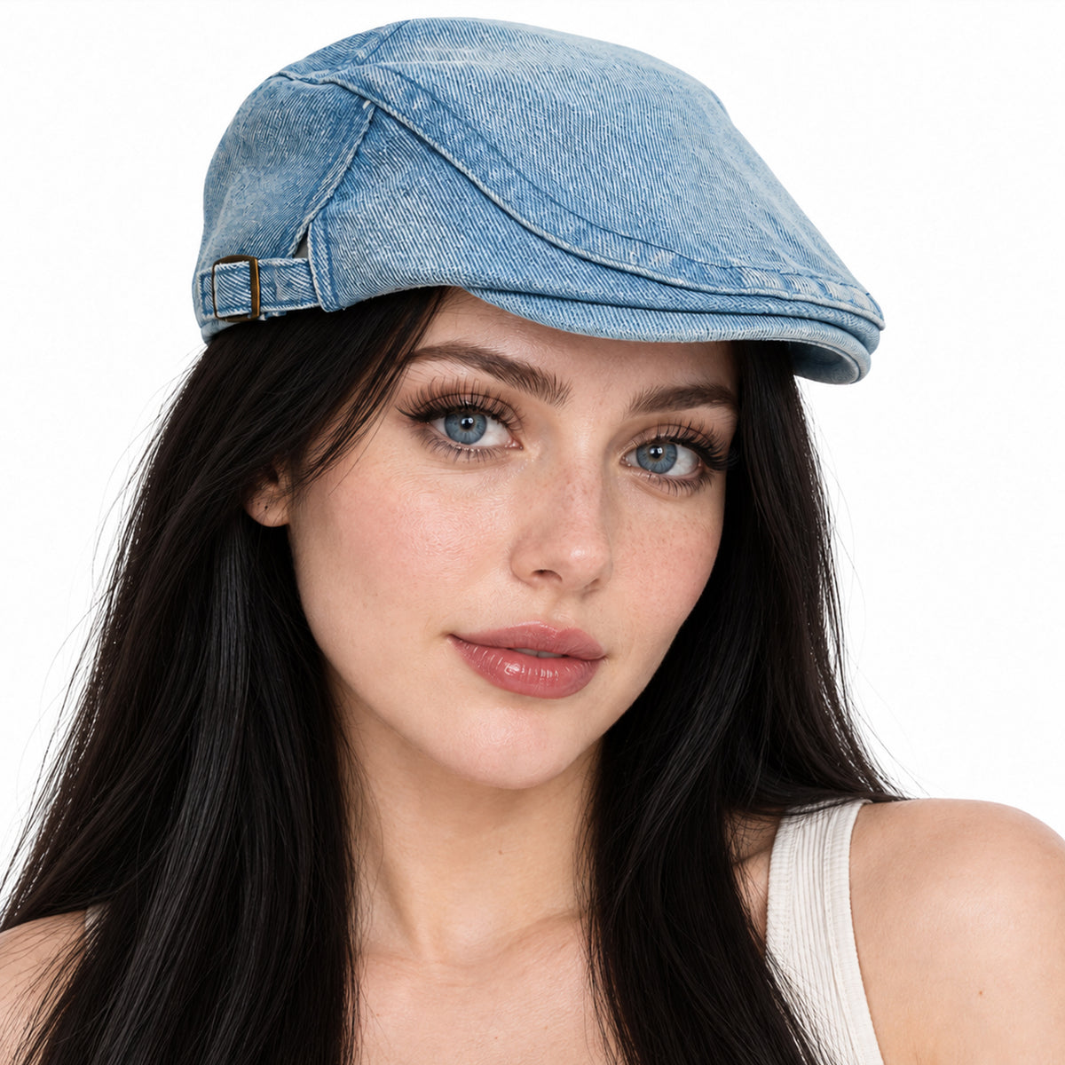 Boina Gorra Casual Retro Para Mujer Atemporal Mezclilla