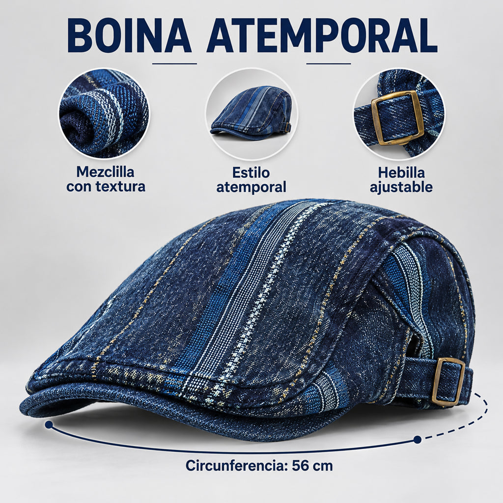 Boina Gorra Casual Retro Para Mujer Atemporal Multicolor