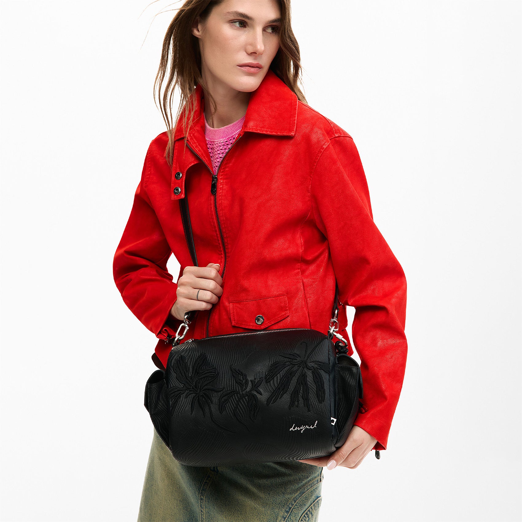 Bolso Mediano Con Bordado Para Mujer 26saxpap/2000 Desigual®