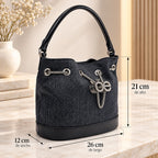 Bolso Drawstring Mediano Para Mujer Mod. 1BLCO25968NEG Marca Cloe®