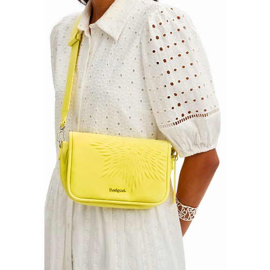 Bolso Crossbody Para Mujer Mod.24saxp73 Marca Desigual® Color Amarillo