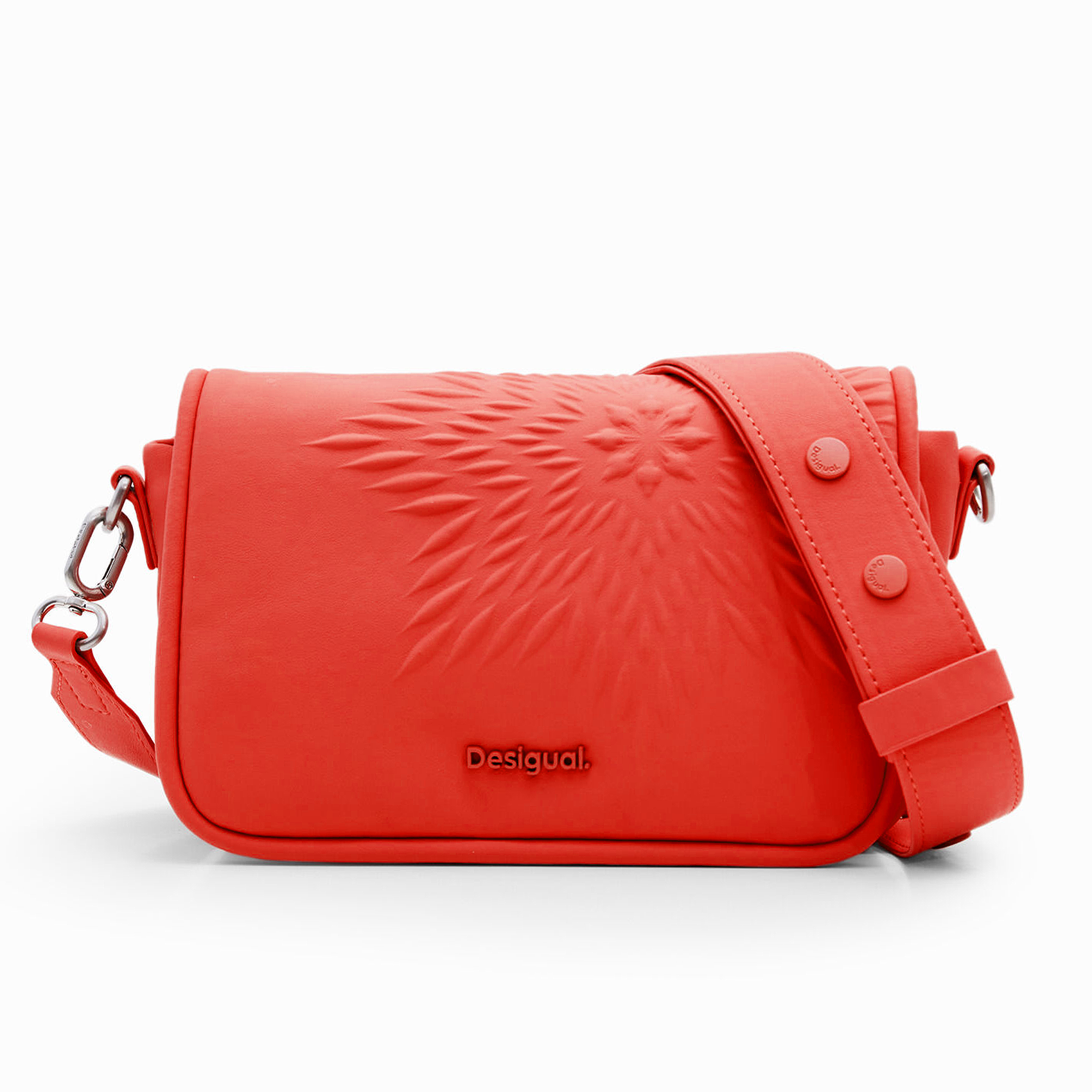 Bolso Crossbody Para Mujer Mod.24saxp73 Marca Desigual® Color Naranja Oscuro