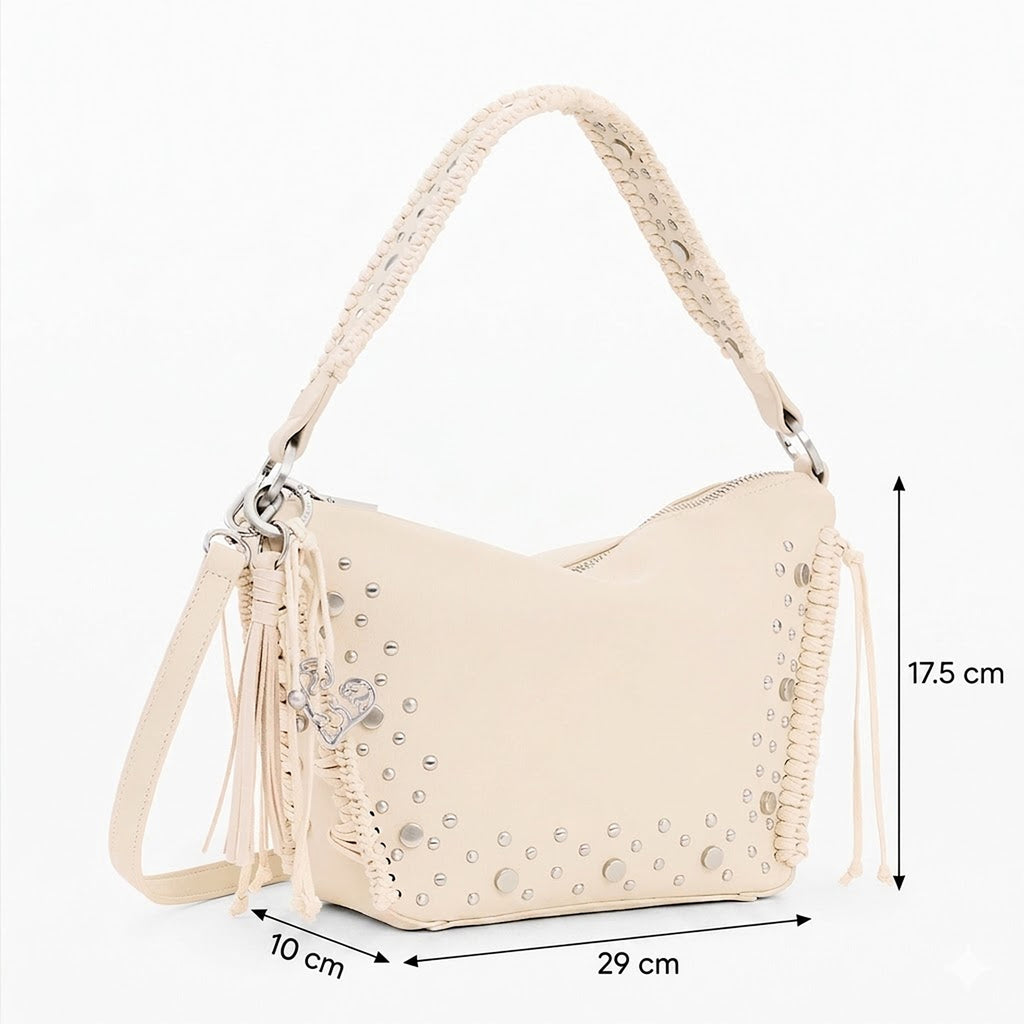 Bolso Mediano Con Tachuelas Y Flecos 26saxpar/1008 Desigual®
