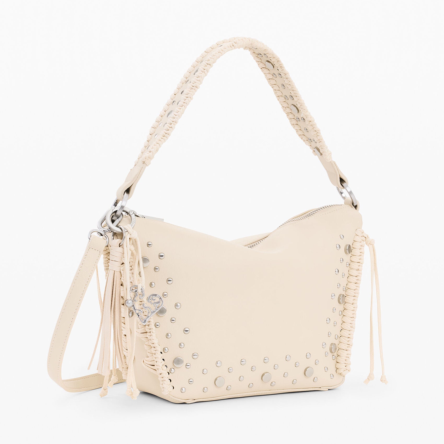 Bolso Mediano Con Tachuelas Y Flecos 26saxpar/1008 Desigual®