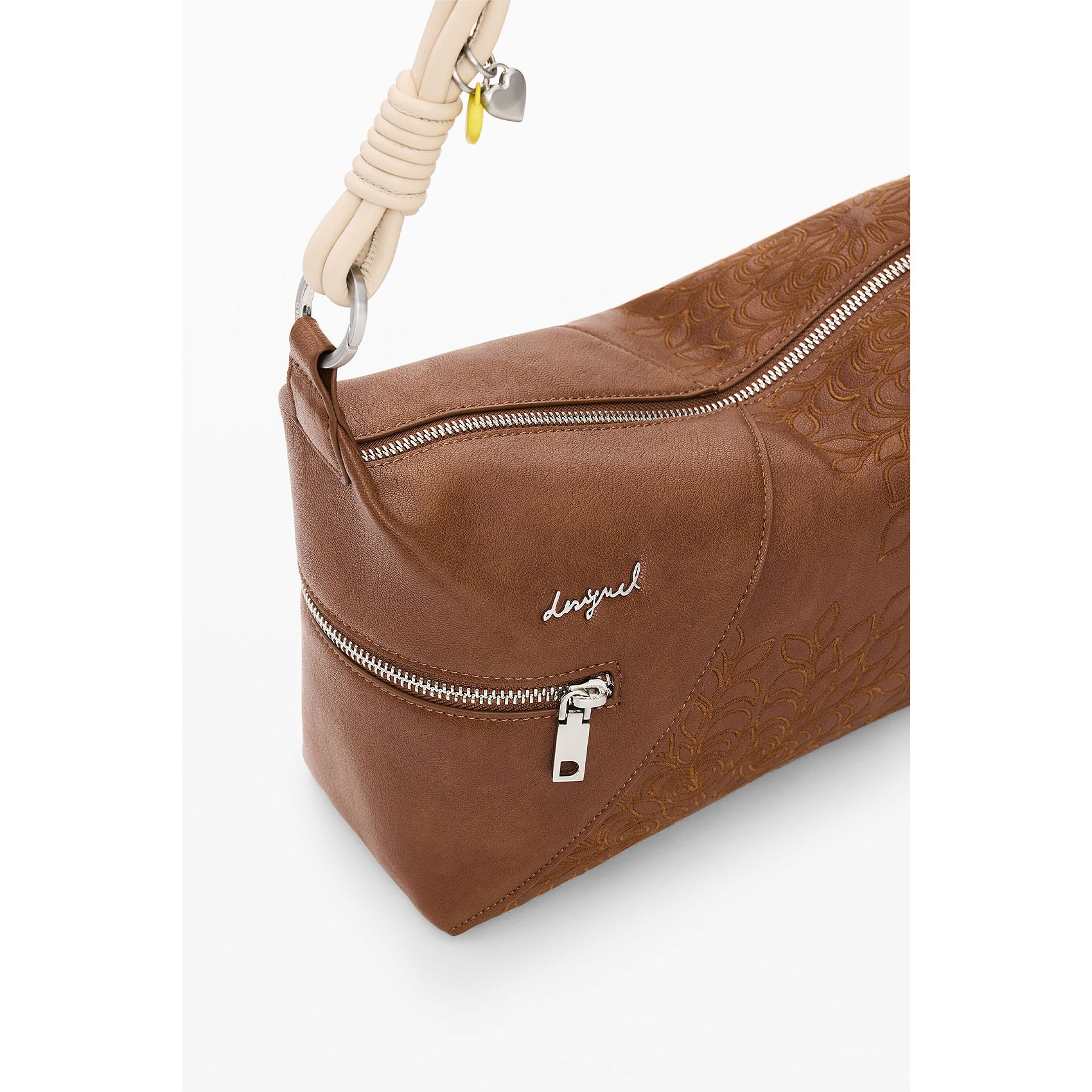 Bolso Para Mujer Con Bordado Mod.26saxp Marca Desigual® Chocolate