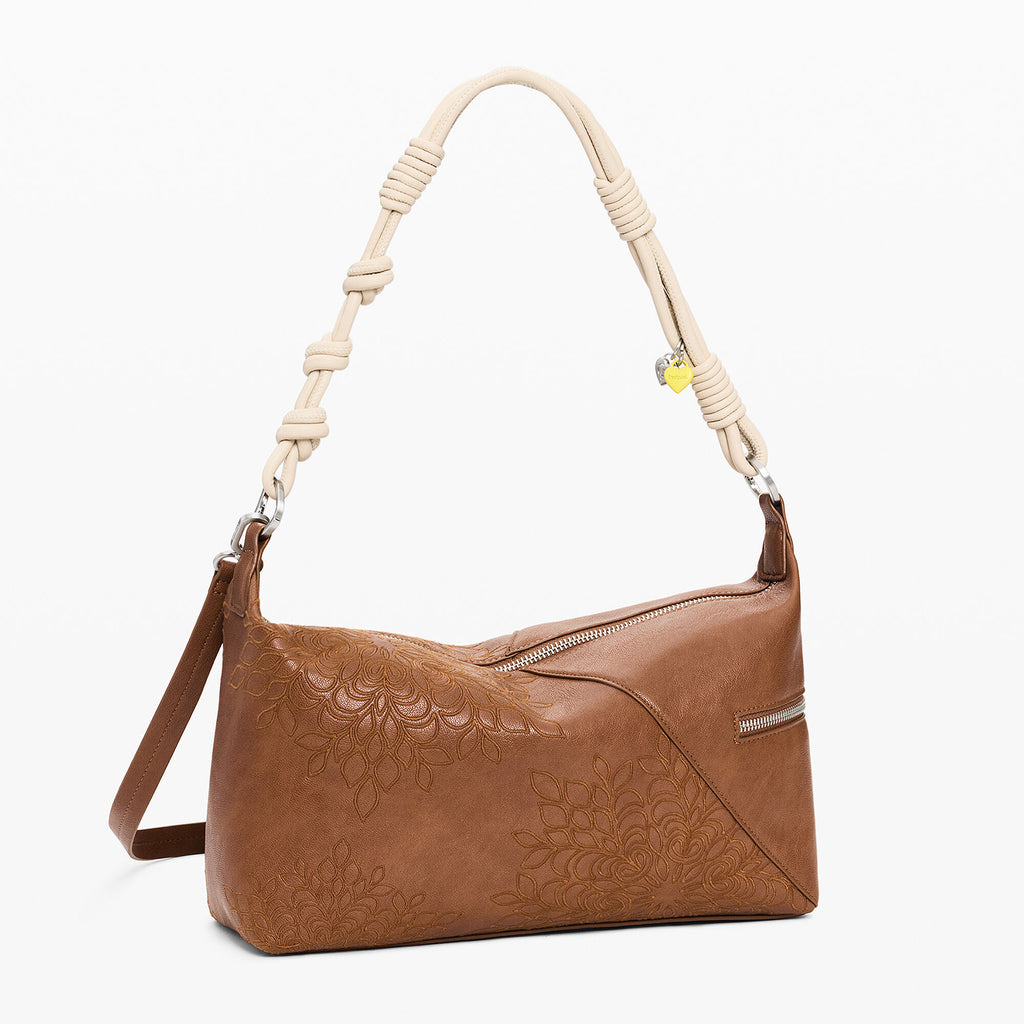 Bolso Para Mujer Con Bordado Mod.26saxp Marca Desigual® Chocolate