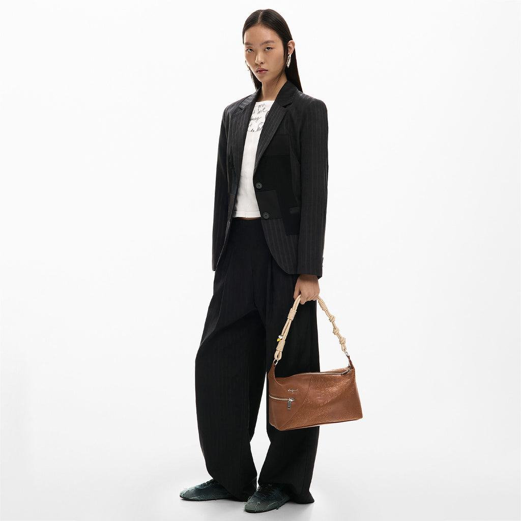 Bolso Para Mujer Con Bordado Mod.26saxp Marca Desigual® Chocolate