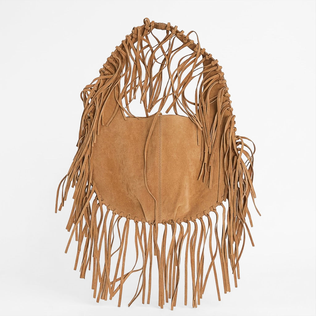 Bolsa De Gamuza Con Flecos Estilo Boho Bohemio Para Mujer
