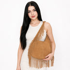 Bolsa De Gamuza Con Flecos Estilo Boho Bohemio Para Mujer