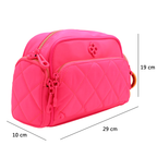 Bolso Crossbody Para Mujer Mod. Ji 2519 Jaime Ibiza® Rosa Neón Lisa Níquel Multicolor