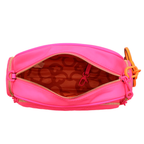 Bolso Crossbody Para Mujer Mod. Ji 2519 Jaime Ibiza® Rosa Neón Lisa Níquel Multicolor