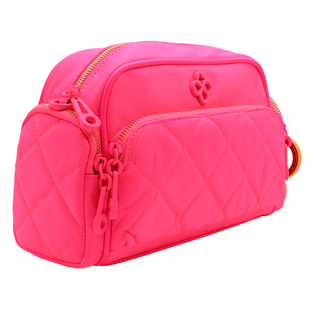 Bolso Crossbody Para Mujer Mod. Ji 2519 Jaime Ibiza® Rosa Neón Lisa Níquel Multicolor