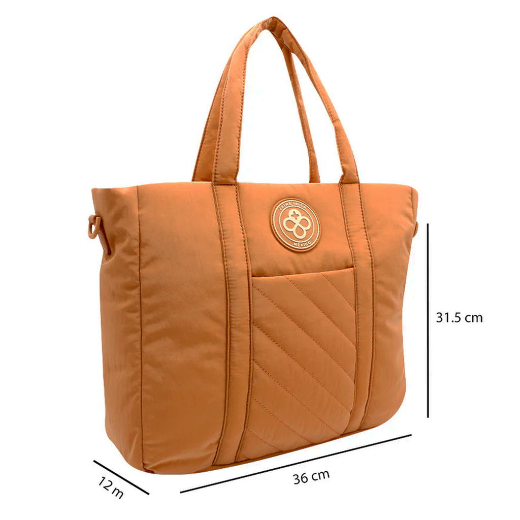 Bolso Tote Para Mujer Mod. Ji 2509 Marca Jaime Ibiza® Taupe Geométrico Níquel Taupe
