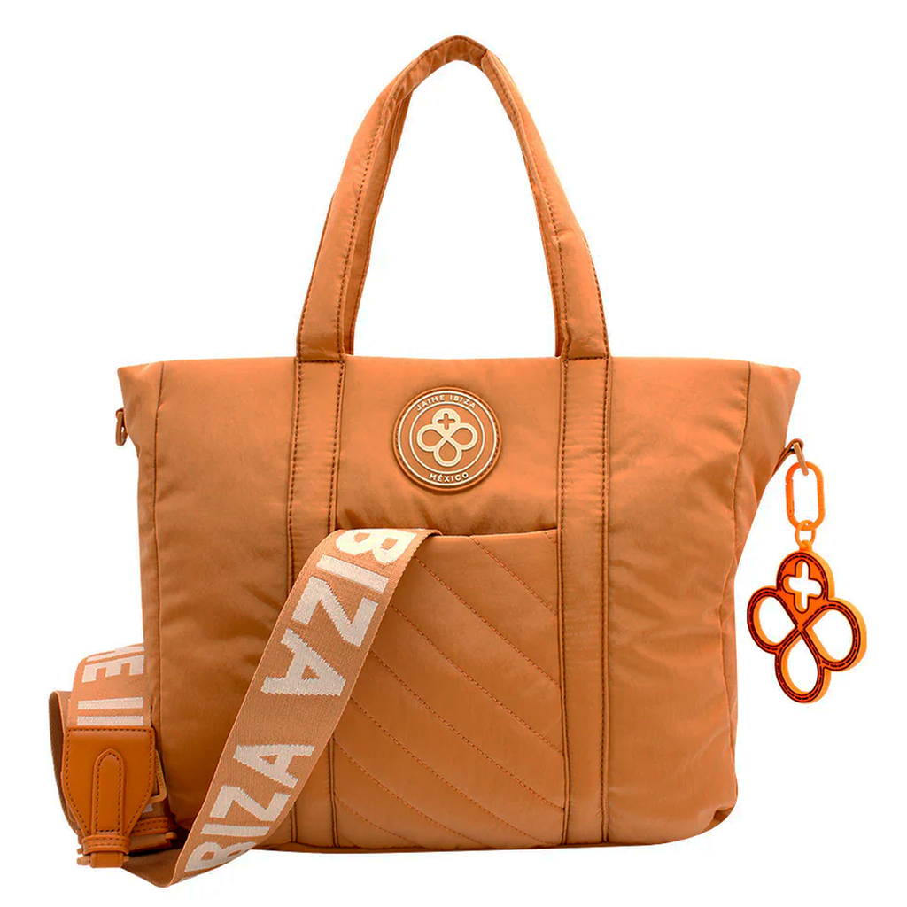 Bolso Tote Para Mujer Mod. Ji 2509 Marca Jaime Ibiza® Taupe Geométrico Níquel Taupe