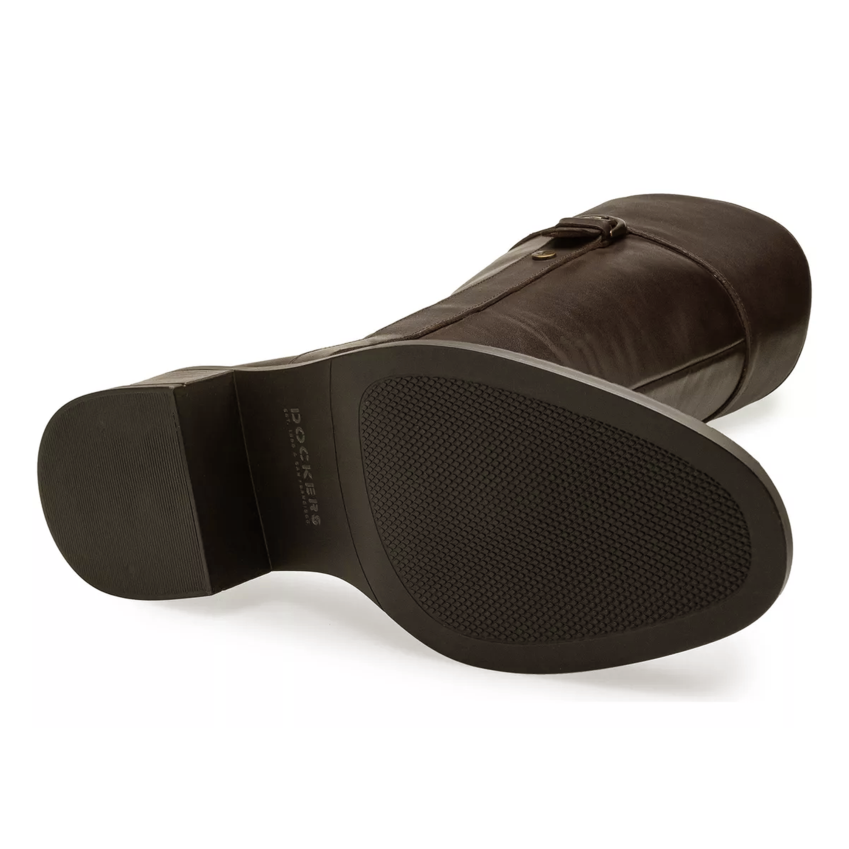 Bota Larga De Mujer 5cm Mod. D1224363 Marca Dockers® Color Marrón Oscuro