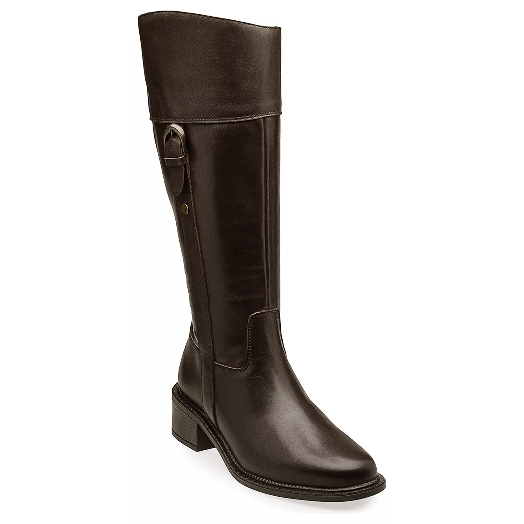 Bota Larga De Mujer 5cm Mod. D1224363 Marca Dockers® Color Marrón Oscuro