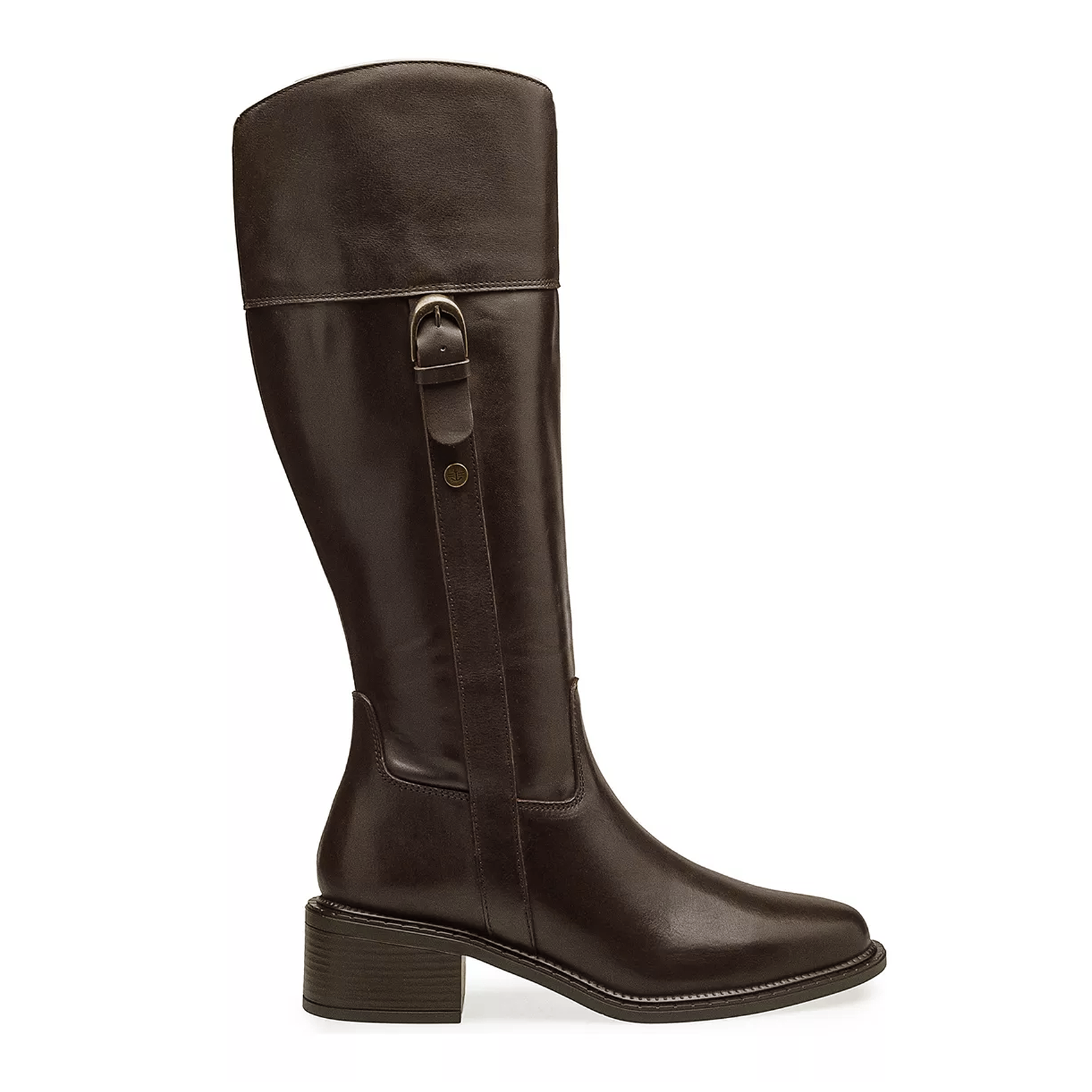 Bota Larga De Mujer 5cm Mod. D1224363 Marca Dockers® Color Marrón Oscuro