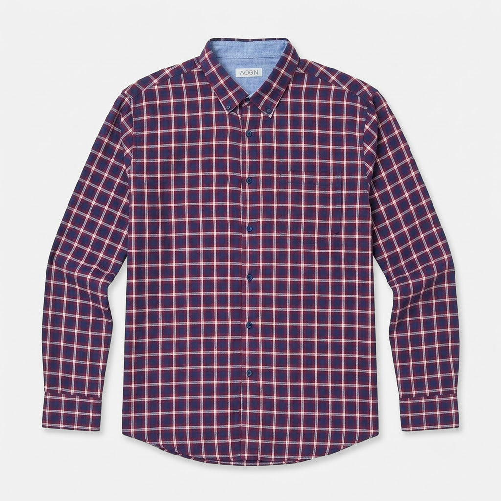 Camisa Casual De Hombre Mod.221-3336al Rojo Marca Losan®