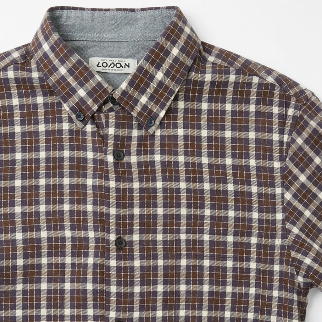 Camisa Casual De Hombre Mod.221-3336al Marrón Marca Losan®