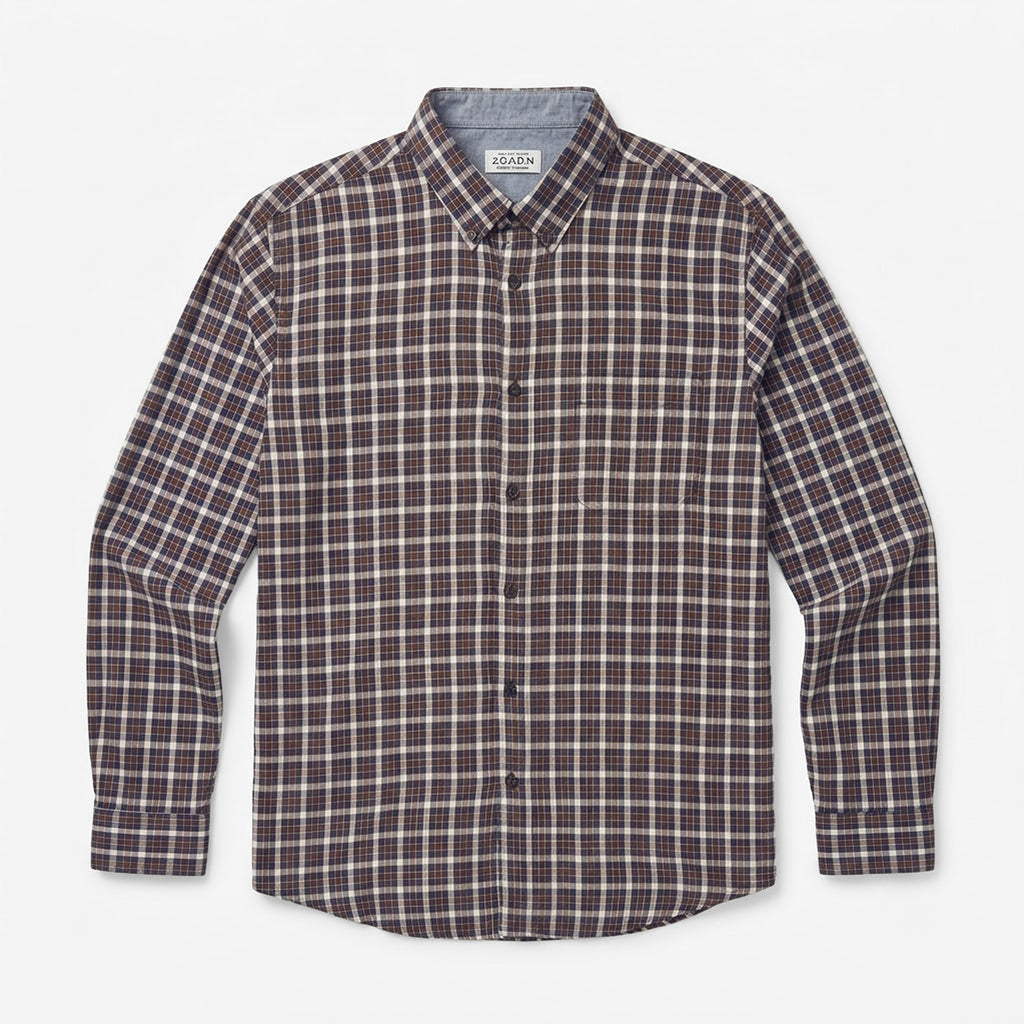 Camisa Casual De Hombre Mod.221-3336al Marrón Marca Losan®