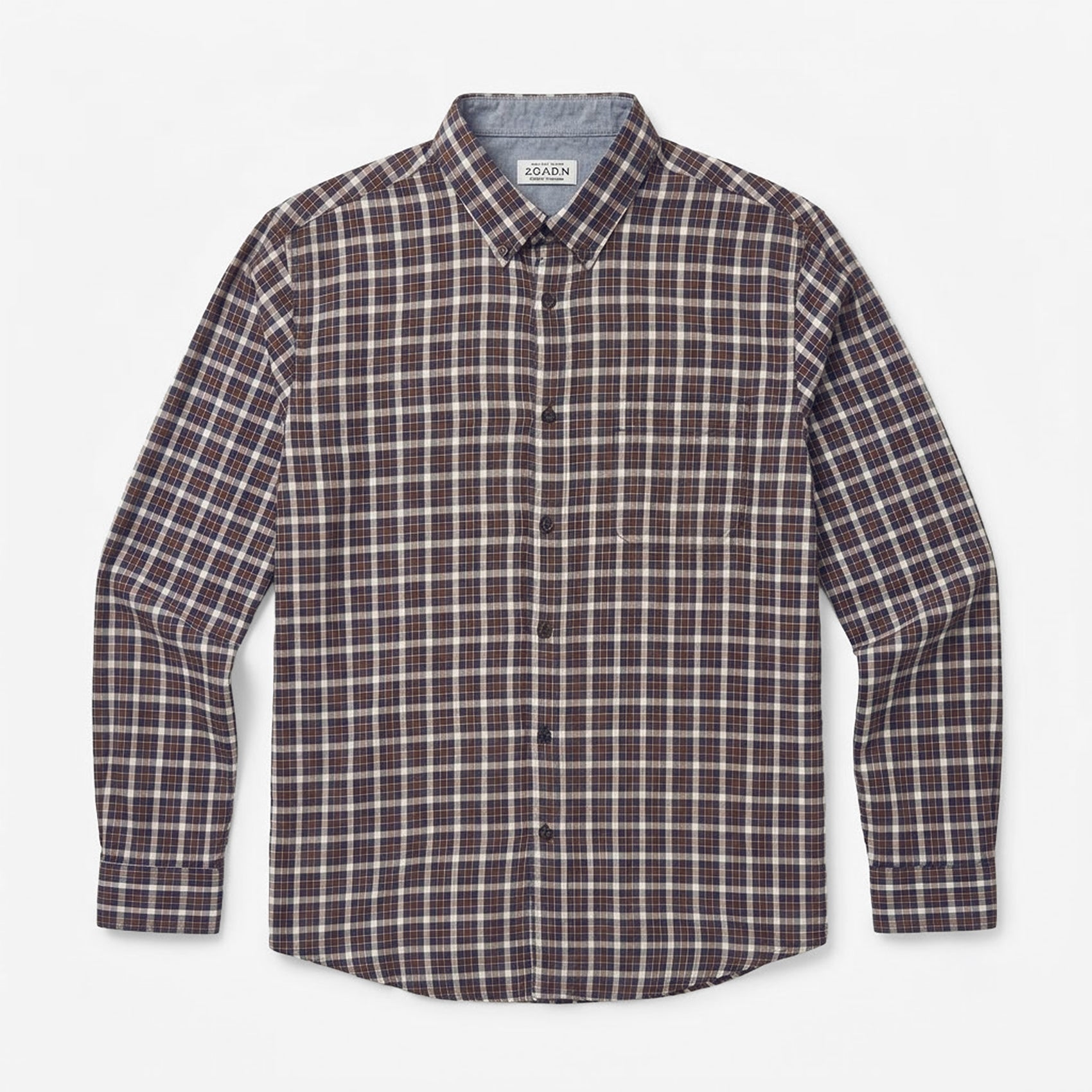 Camisa Casual De Hombre Mod.221-3336al Marrón Marca Losan®