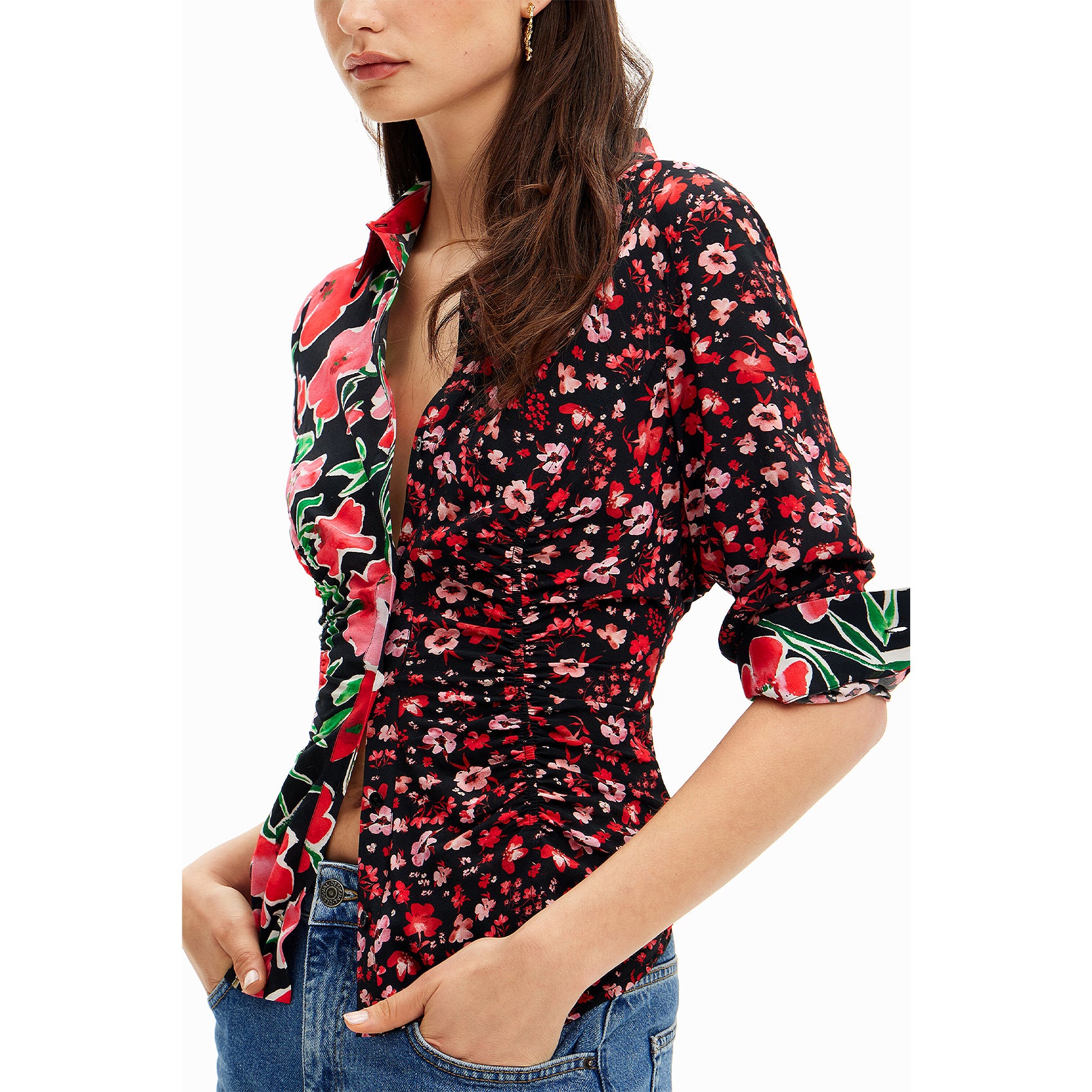 Camisa Fruncido Delantero Para Mujer 24swcw15/3000 Desigual®