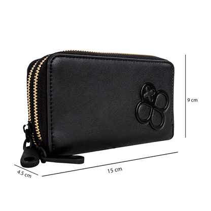 Cartera Para Dama Mod. Ji586 Marca Jaime Ibiza® Negro Tipo Piel