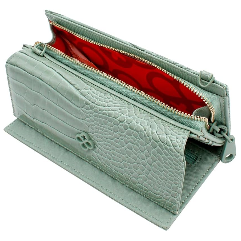 Cartera Mediana Crossbody Para Dama Mod. Ji 532 Jaime Ibiza® Aqua Croco