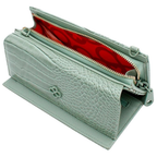 Cartera Mediana Crossbody Para Dama Mod. Ji 532 Jaime Ibiza® Aqua Croco