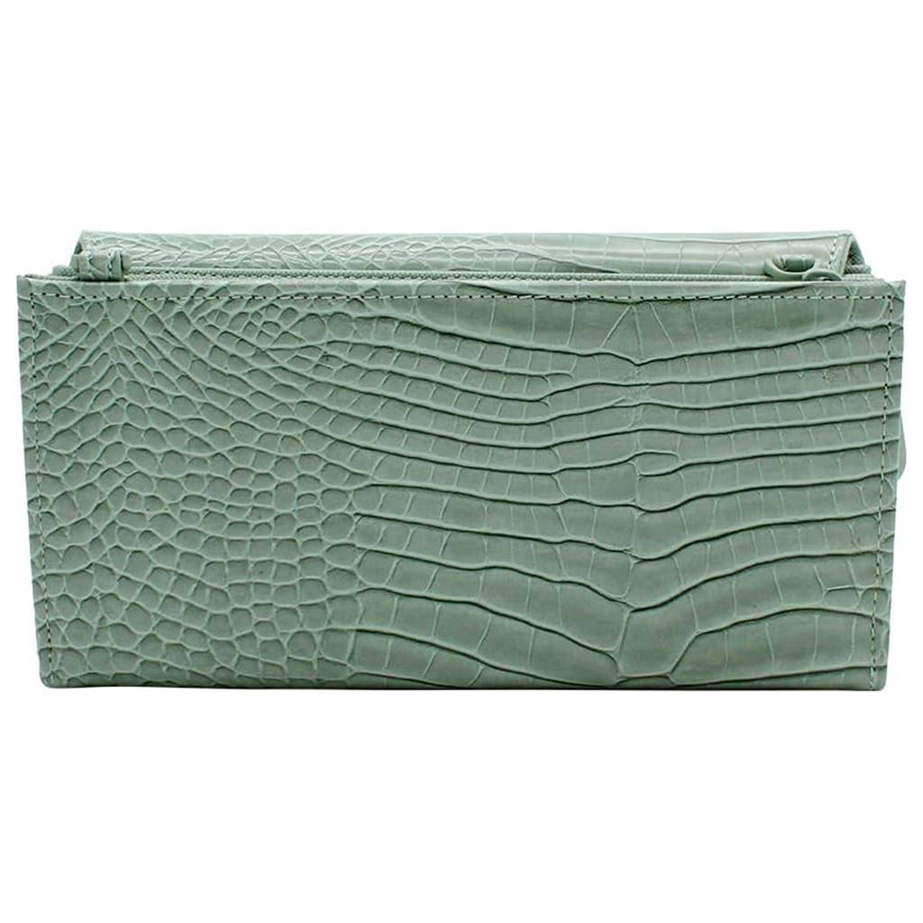 Cartera Mediana Crossbody Para Dama Mod. Ji 532 Jaime Ibiza® Aqua Croco