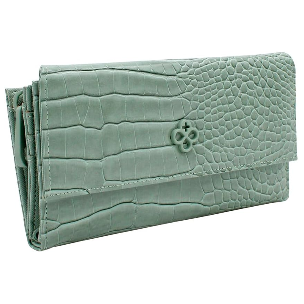 Cartera Mediana Crossbody Para Dama Mod. Ji 532 Jaime Ibiza® Aqua Croco