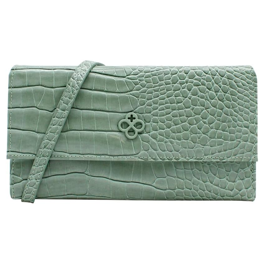 Cartera Mediana Crossbody Para Dama Mod. Ji 532 Jaime Ibiza® Aqua Croco