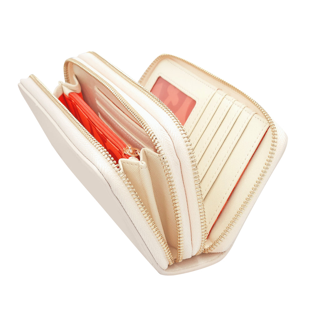 Cartera Mediana Para Mujer Beige Mod. Ji626 Marca Jaime Ibiza®