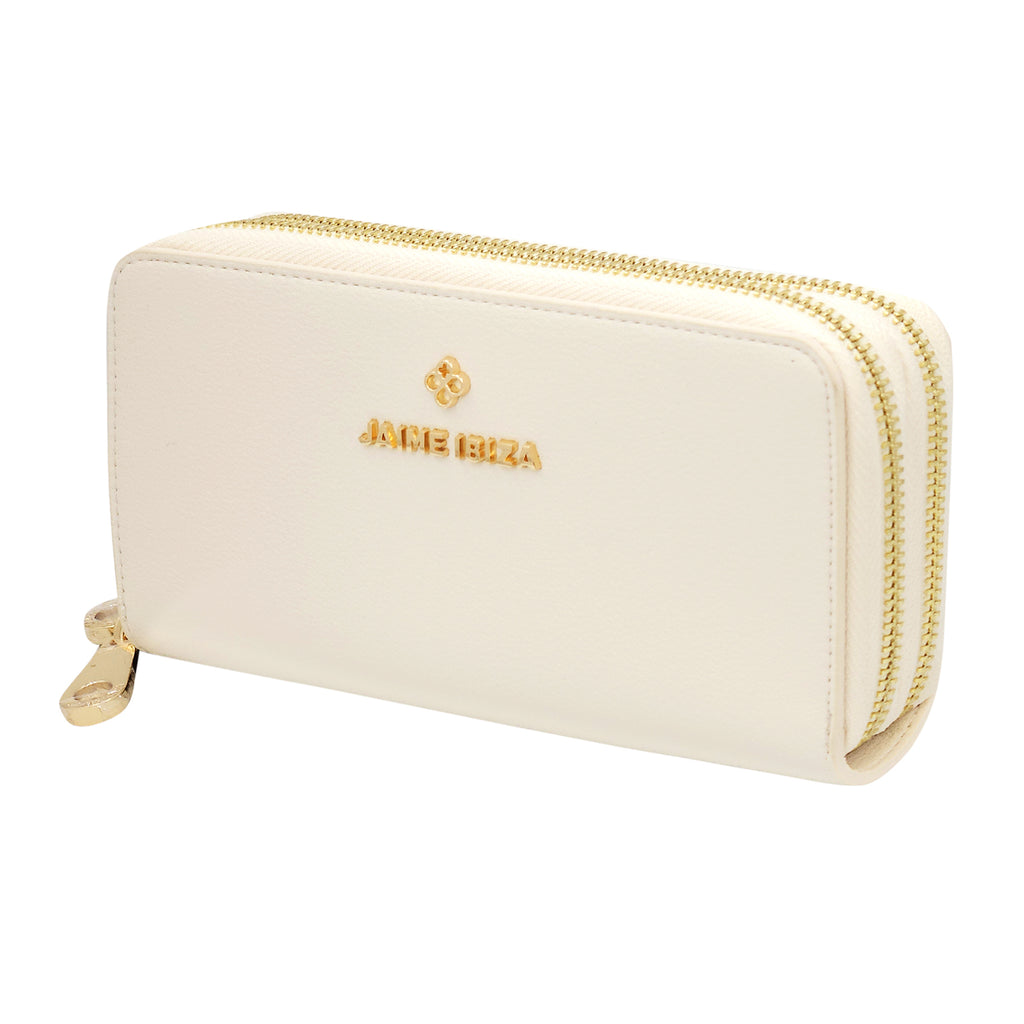 Cartera Mediana Para Mujer Beige Mod. Ji626 Marca Jaime Ibiza®