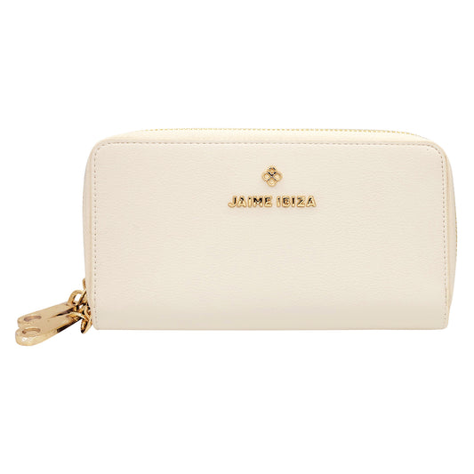 Cartera Mediana Para Mujer Beige Mod. Ji626 Marca Jaime Ibiza®