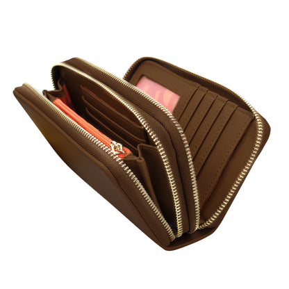 Cartera Mediana Para Mujer Café Mod. Ji626 Marca Jaime Ibiza®