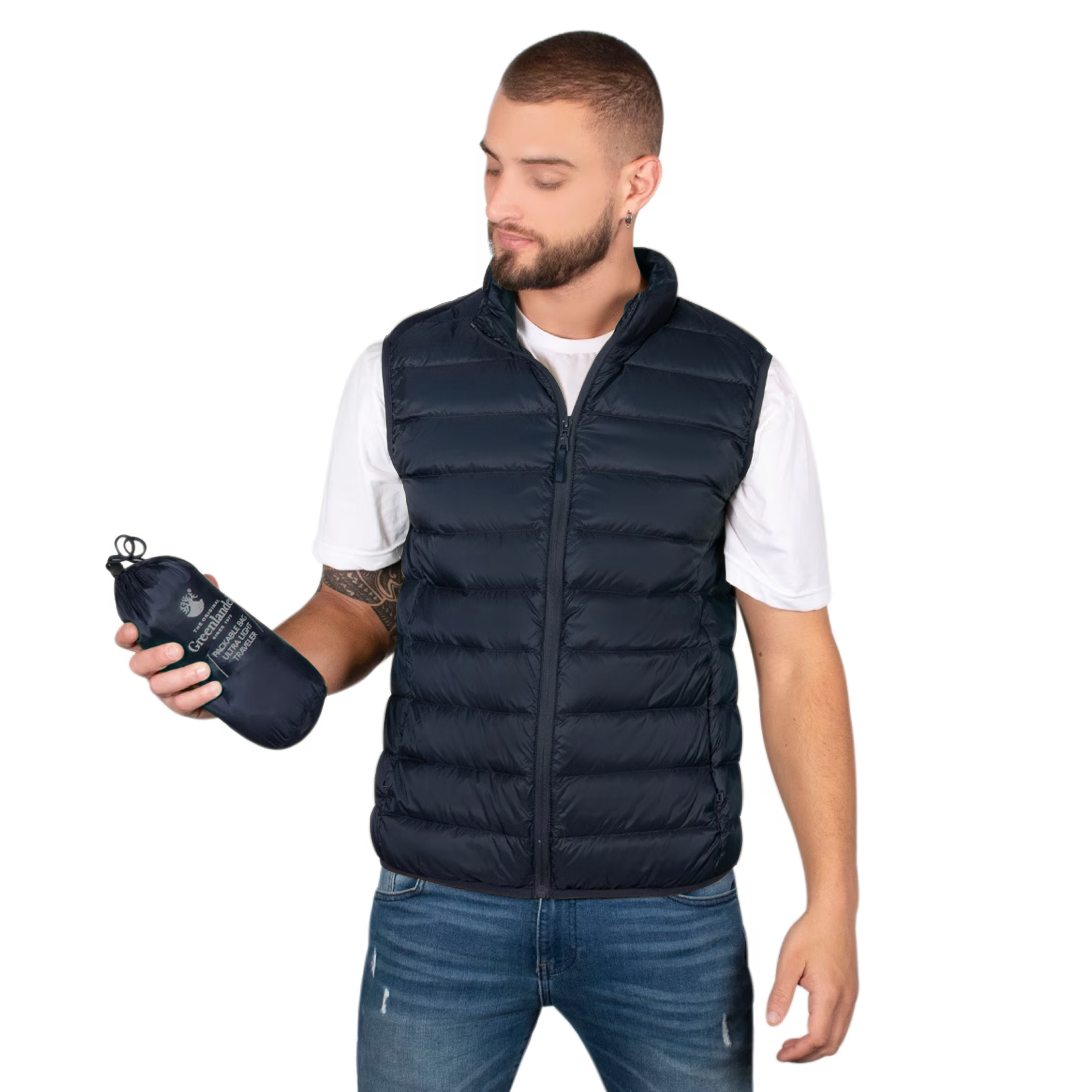 Chaleco De Hombre Mod.cw83-vpol8720 Azul Oscuro Marca Greenlander®