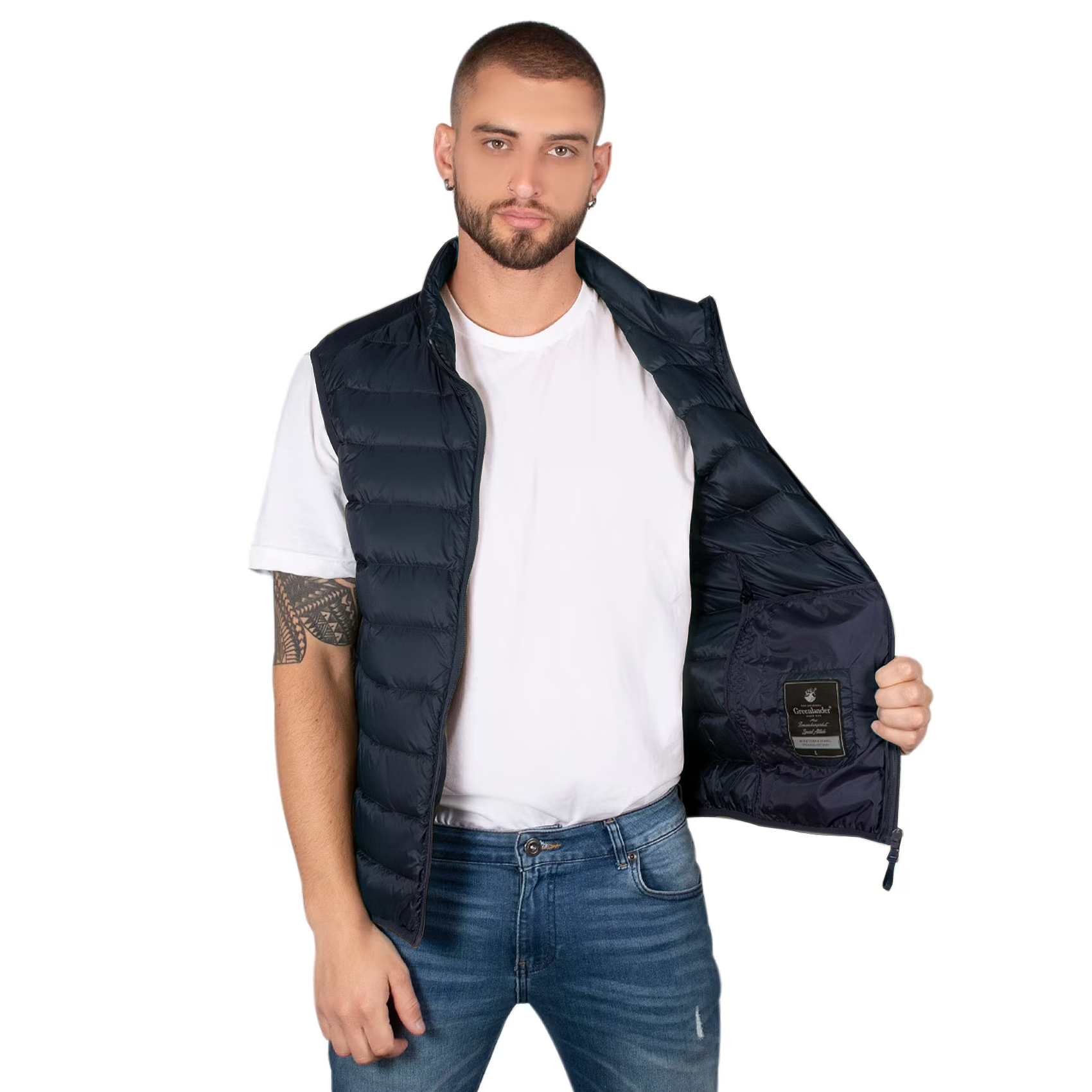 Chaleco De Hombre Mod.cw83-vpol8720 Azul Oscuro Marca Greenlander®
