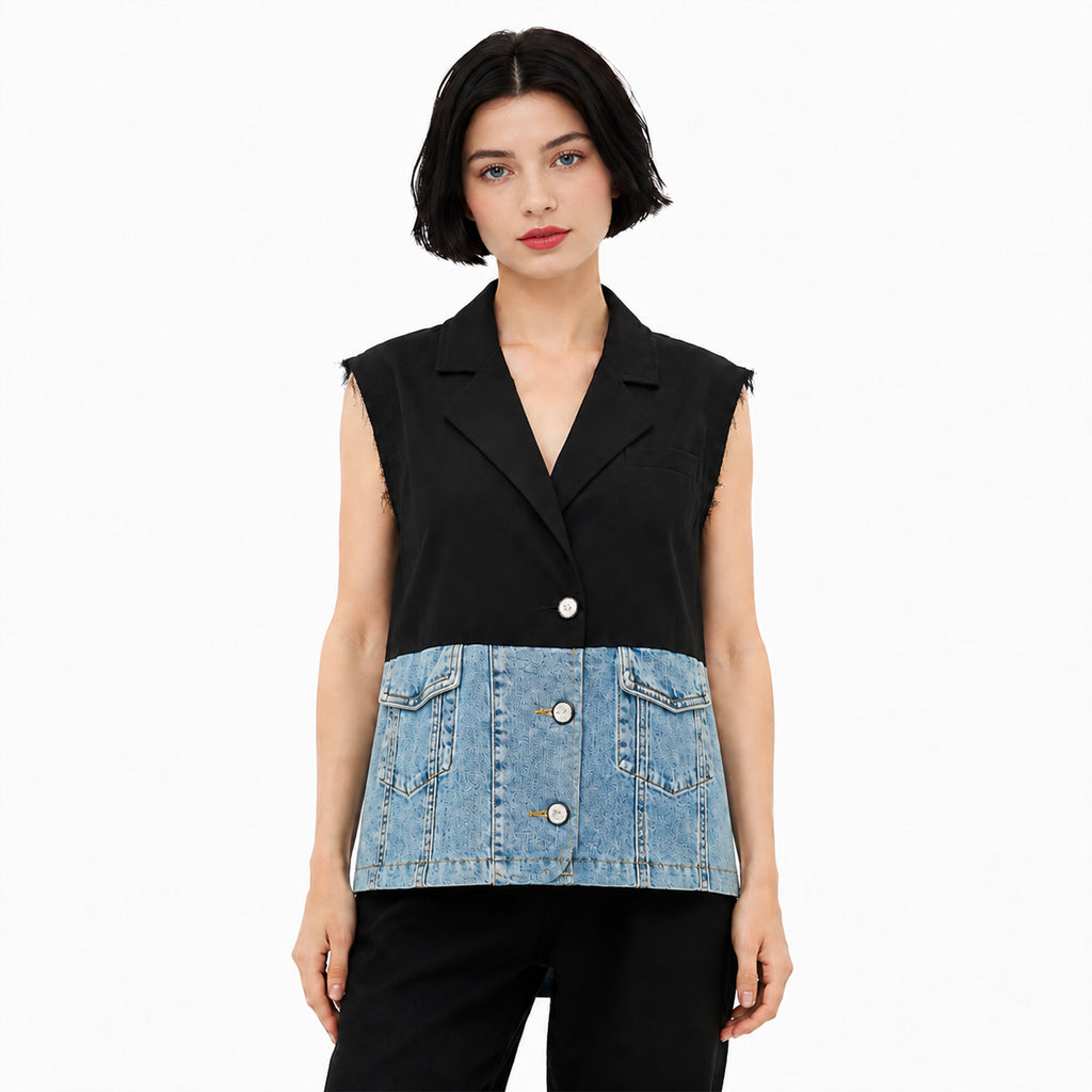 Chaleco Holgado Casual Para Mujer Dxv0368 Marca Doux®