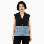 Chaleco Holgado Casual Para Mujer Dxv0368 Marca Doux®