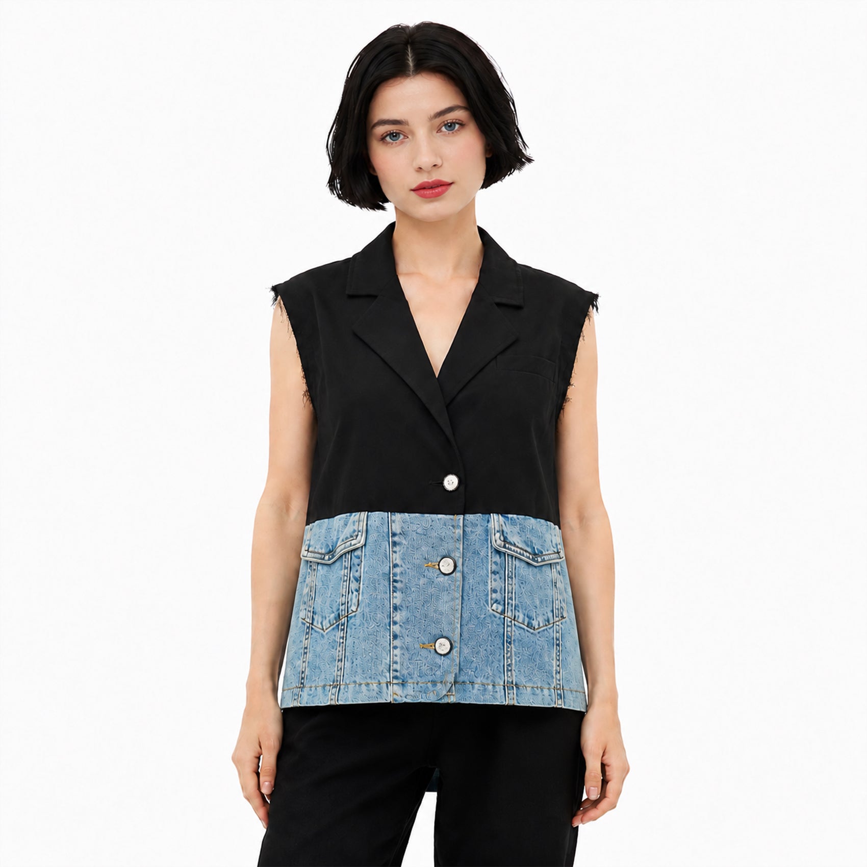 Chaleco Holgado Casual Para Mujer Dxv0368 Marca Doux®