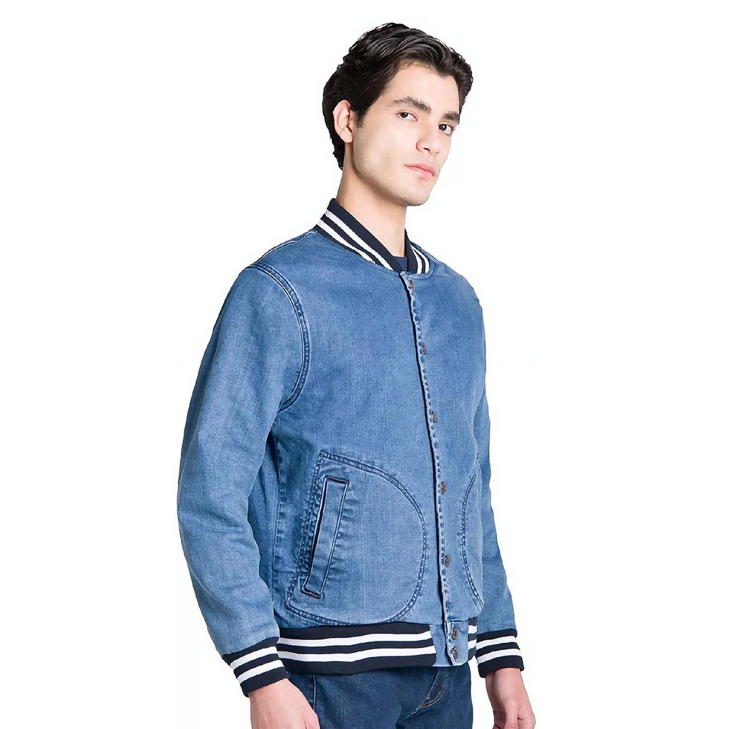 Chamarra Bomber Mezclilla Hombre Corte Slim Marca Oggi®
