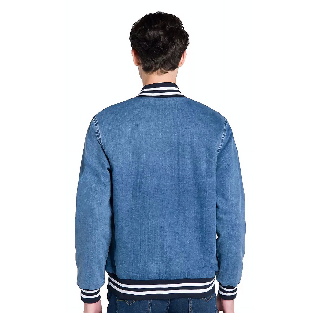 Chamarra Bomber Mezclilla Hombre Corte Slim Marca Oggi®