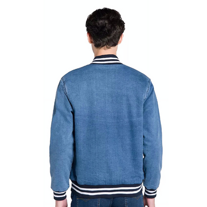 Chamarra Bomber Mezclilla Hombre Corte Slim Marca Oggi®