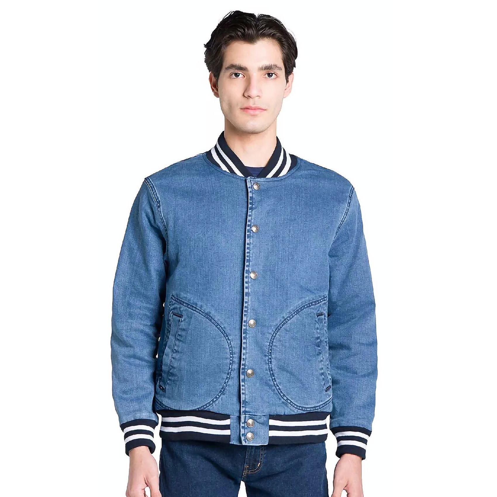 Chamarra Bomber Mezclilla Hombre Corte Slim Marca Oggi®